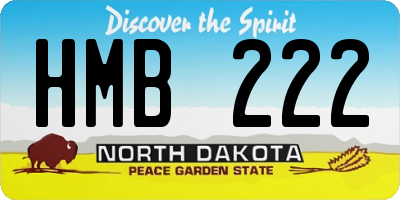 ND license plate HMB222