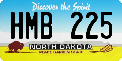 ND license plate HMB225