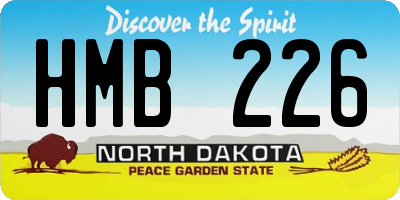 ND license plate HMB226