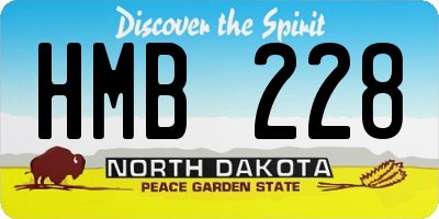 ND license plate HMB228