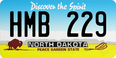 ND license plate HMB229
