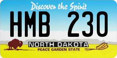 ND license plate HMB230