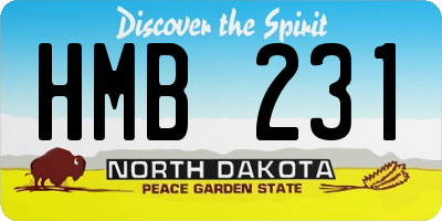 ND license plate HMB231