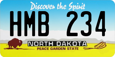 ND license plate HMB234