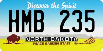 ND license plate HMB235