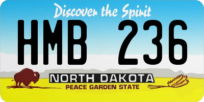 ND license plate HMB236