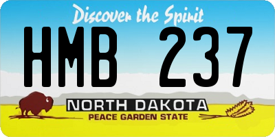 ND license plate HMB237