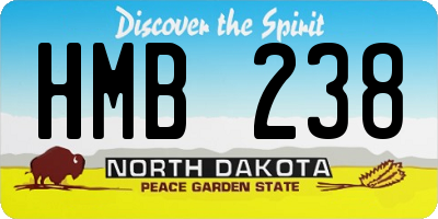 ND license plate HMB238