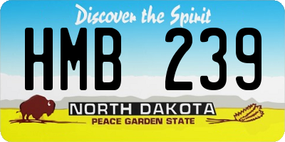 ND license plate HMB239