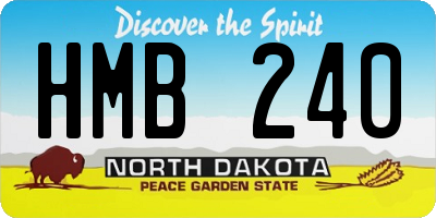 ND license plate HMB240