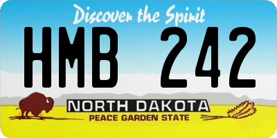 ND license plate HMB242