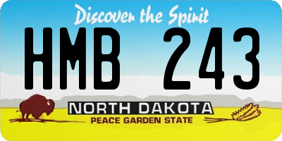 ND license plate HMB243