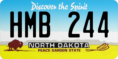 ND license plate HMB244
