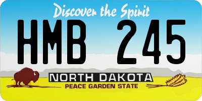 ND license plate HMB245