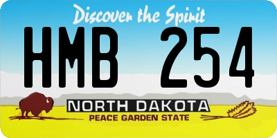 ND license plate HMB254