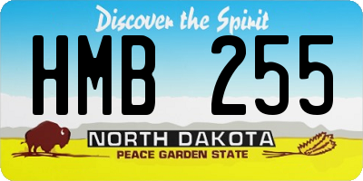 ND license plate HMB255