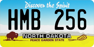ND license plate HMB256