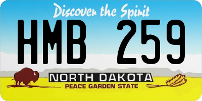 ND license plate HMB259
