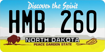 ND license plate HMB260