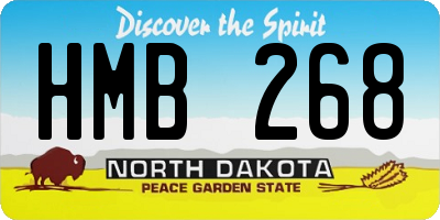 ND license plate HMB268