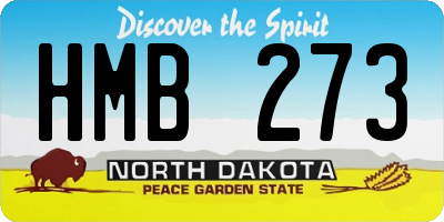 ND license plate HMB273
