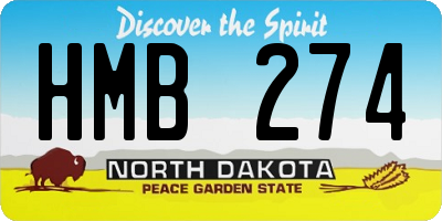 ND license plate HMB274
