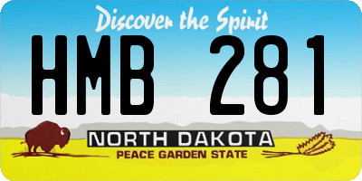 ND license plate HMB281