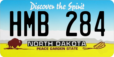 ND license plate HMB284