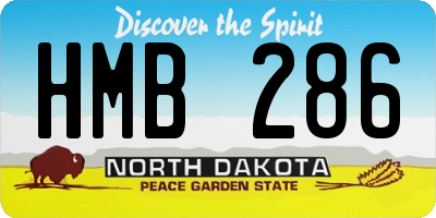 ND license plate HMB286