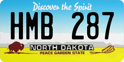 ND license plate HMB287