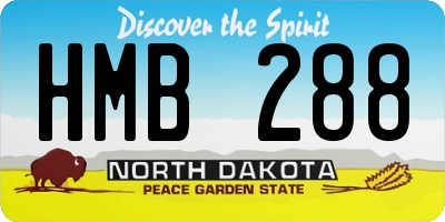 ND license plate HMB288