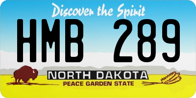 ND license plate HMB289