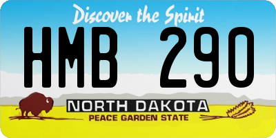 ND license plate HMB290