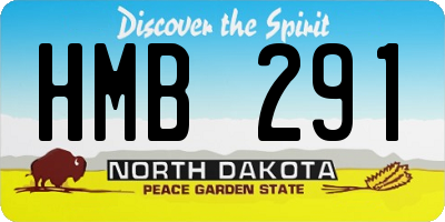 ND license plate HMB291