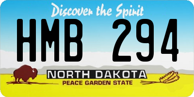 ND license plate HMB294