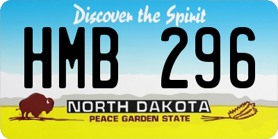ND license plate HMB296