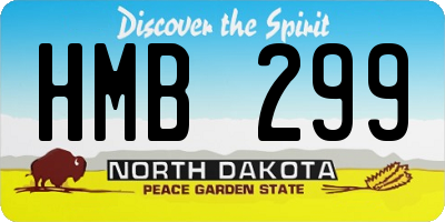 ND license plate HMB299