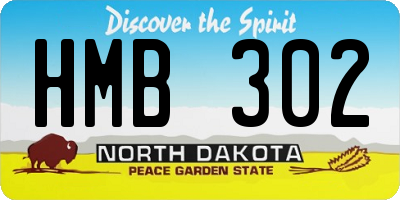 ND license plate HMB302