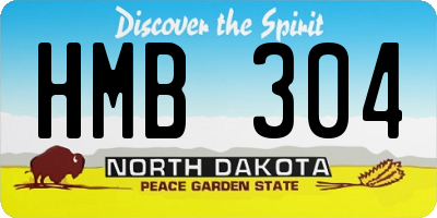 ND license plate HMB304