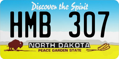 ND license plate HMB307