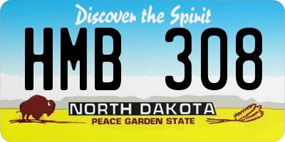 ND license plate HMB308