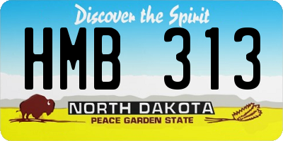 ND license plate HMB313