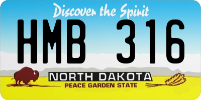 ND license plate HMB316