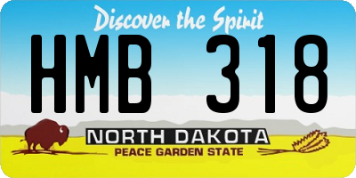 ND license plate HMB318