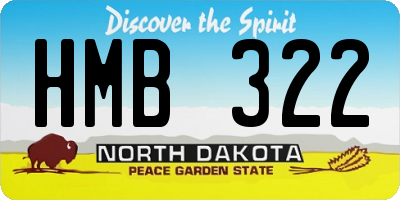 ND license plate HMB322