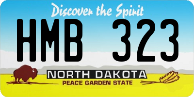 ND license plate HMB323
