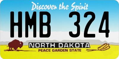 ND license plate HMB324