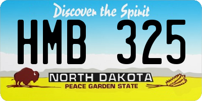 ND license plate HMB325