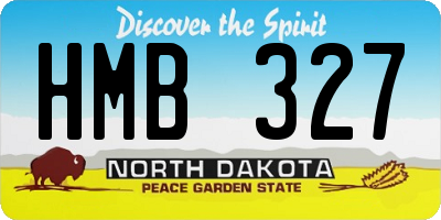 ND license plate HMB327