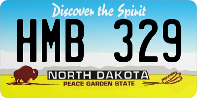 ND license plate HMB329
